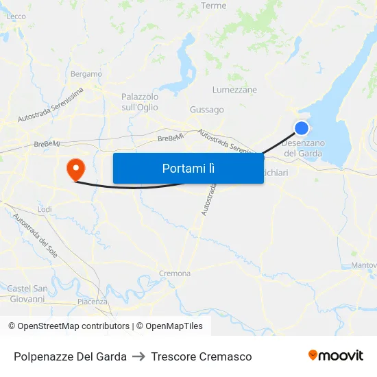 Polpenazze Del Garda to Trescore Cremasco map