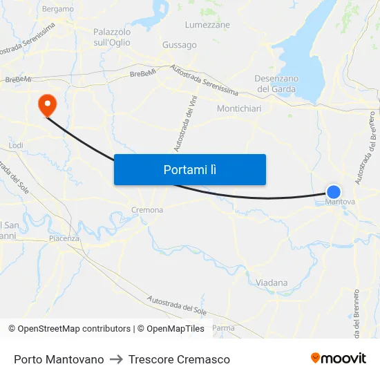 Porto Mantovano to Trescore Cremasco map