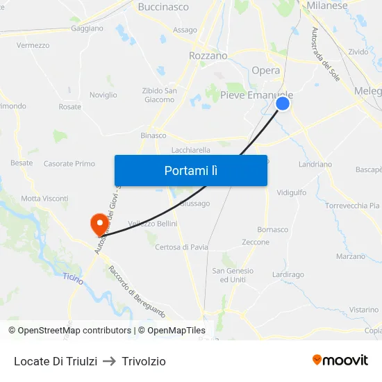 Locate Di Triulzi to Trivolzio map