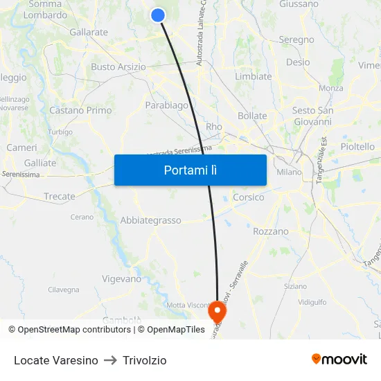 Locate Varesino to Trivolzio map