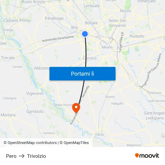 Pero to Trivolzio map