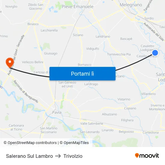Salerano Sul Lambro to Trivolzio map