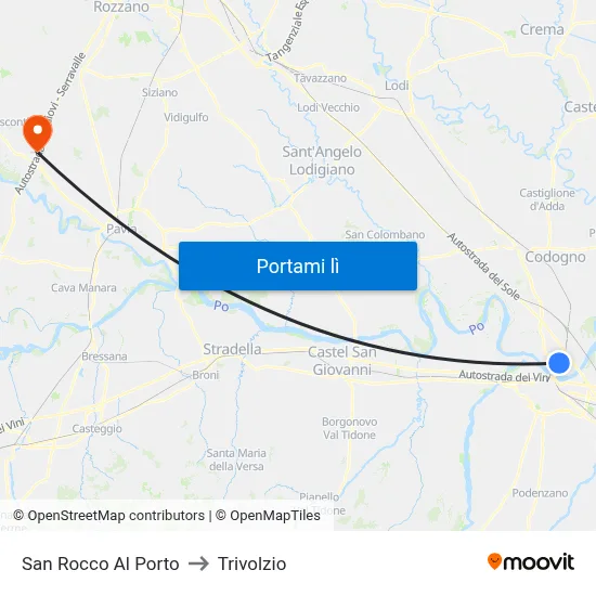 San Rocco Al Porto to Trivolzio map