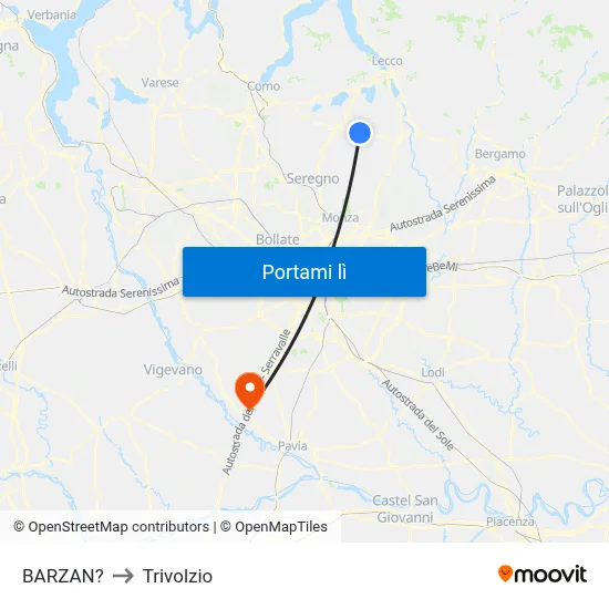 BARZAN? to Trivolzio map