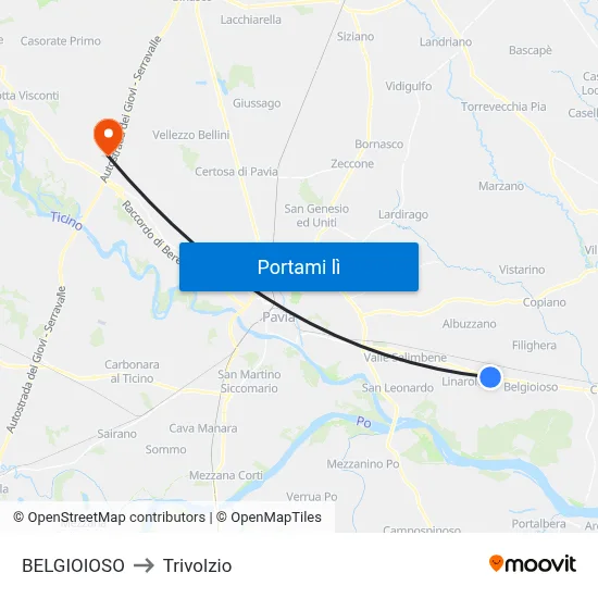 BELGIOIOSO to Trivolzio map