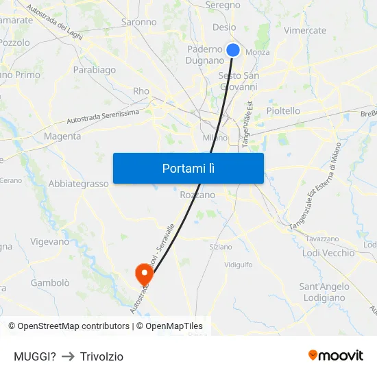 MUGGI? to Trivolzio map