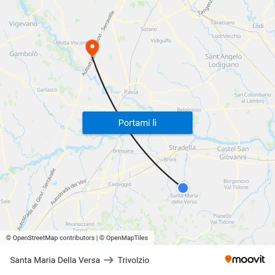 Santa Maria Della Versa to Trivolzio map