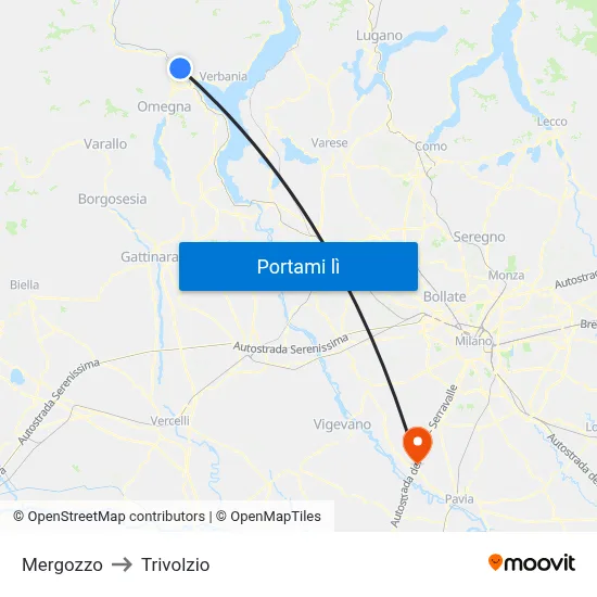 Mergozzo to Trivolzio map