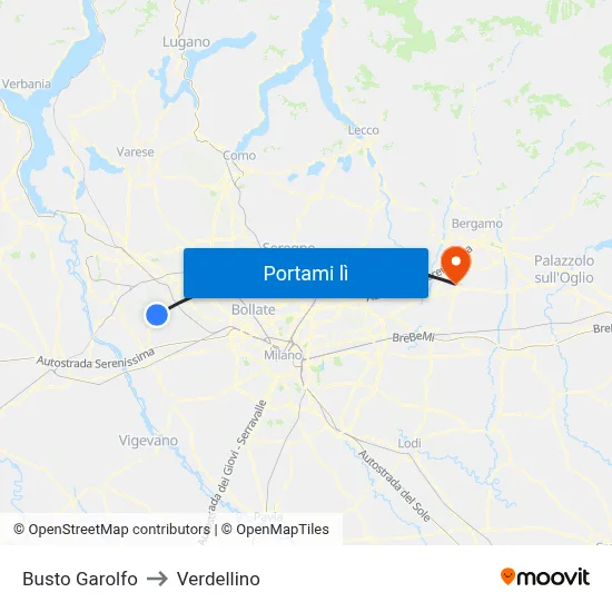 Busto Garolfo to Verdellino map