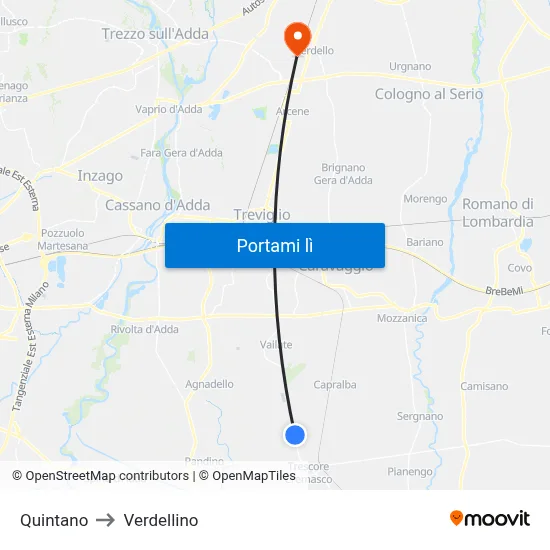 Quintano to Verdellino map