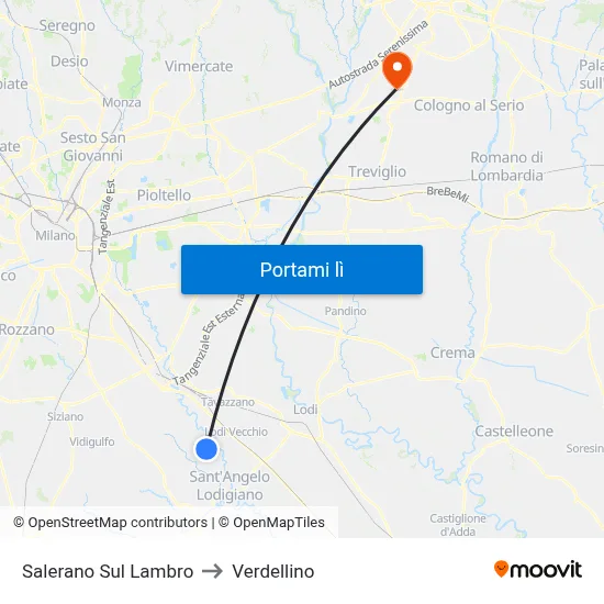 Salerano Sul Lambro to Verdellino map