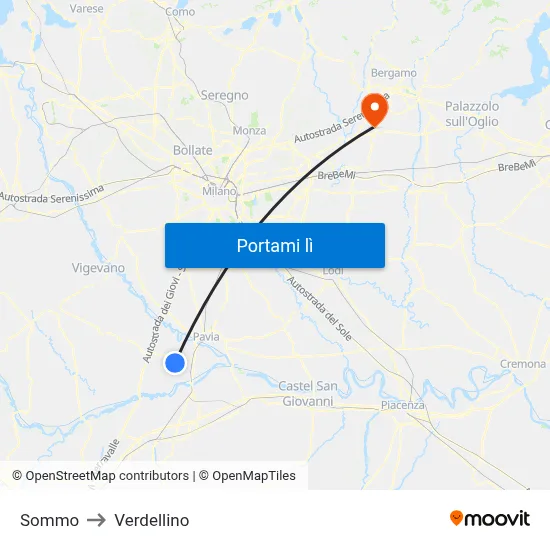 Sommo to Verdellino map