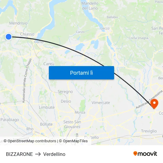 BIZZARONE to Verdellino map