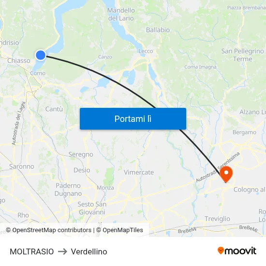 MOLTRASIO to Verdellino map