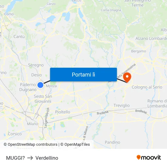MUGGI? to Verdellino map