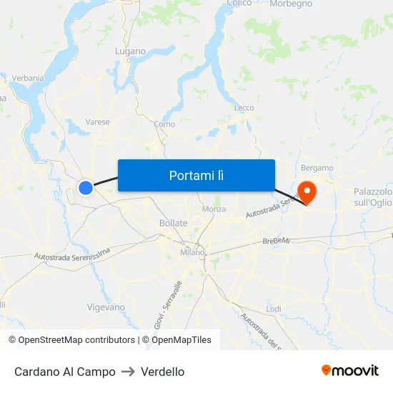 Cardano Al Campo to Verdello map