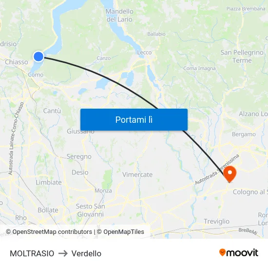 MOLTRASIO to Verdello map