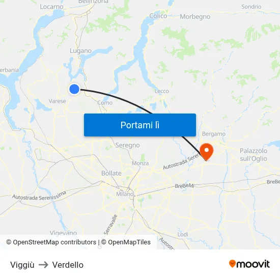 Viggiù to Verdello map