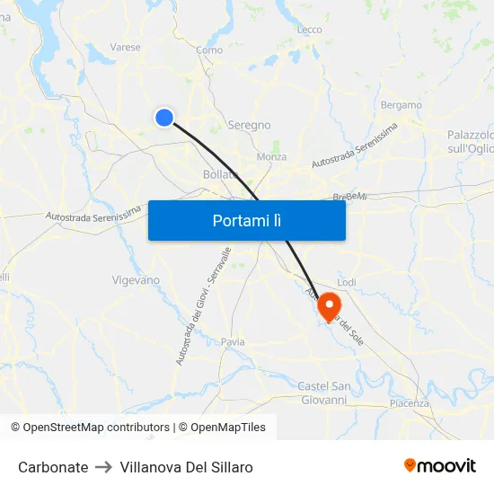 Carbonate to Villanova Del Sillaro map