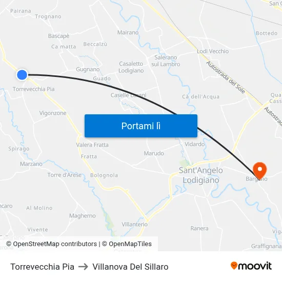 Torrevecchia Pia to Villanova Del Sillaro map
