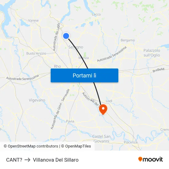 CANT? to Villanova Del Sillaro map