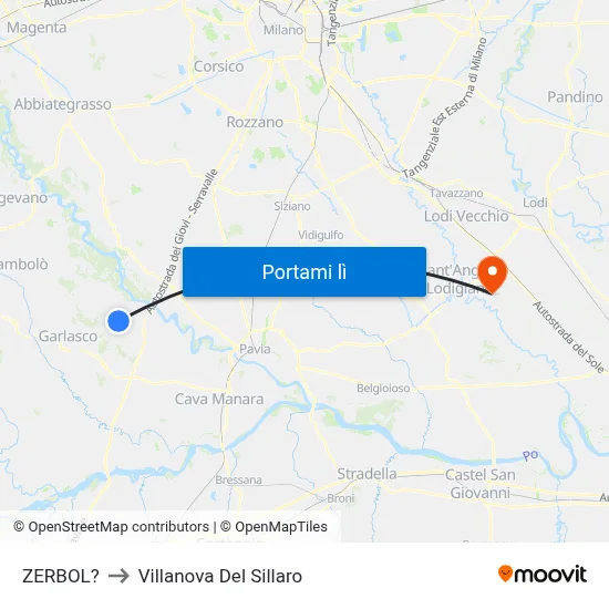 ZERBOL? to Villanova Del Sillaro map