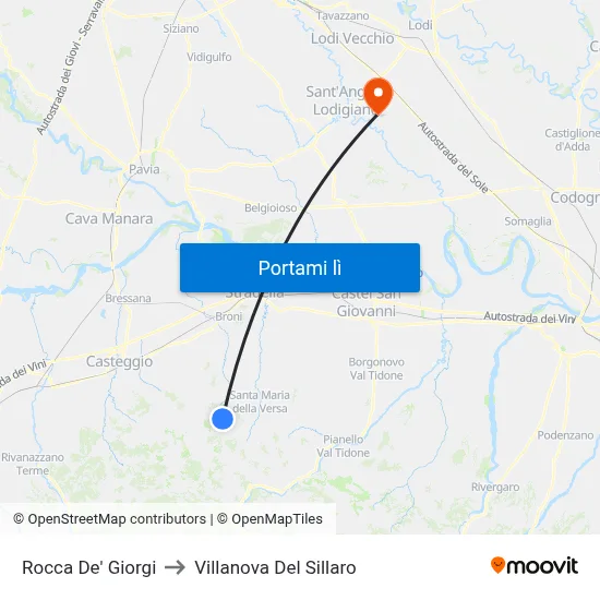 Rocca De' Giorgi to Villanova Del Sillaro map