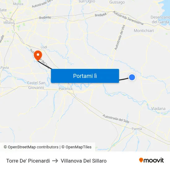 Torre De' Picenardi to Villanova Del Sillaro map