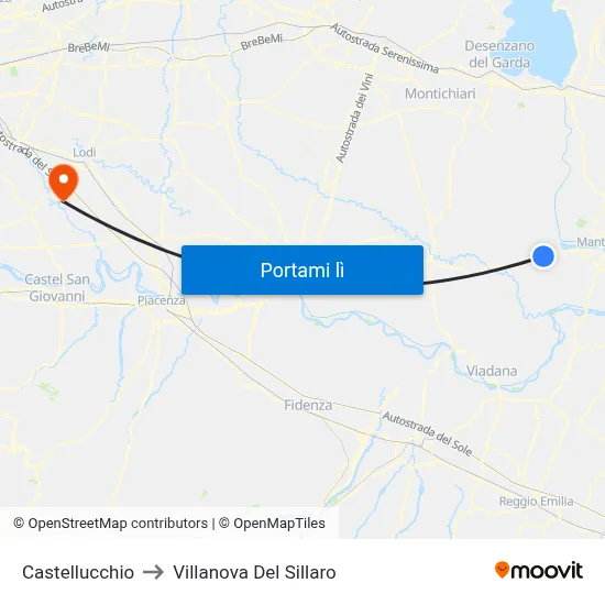 Castellucchio to Villanova Del Sillaro map