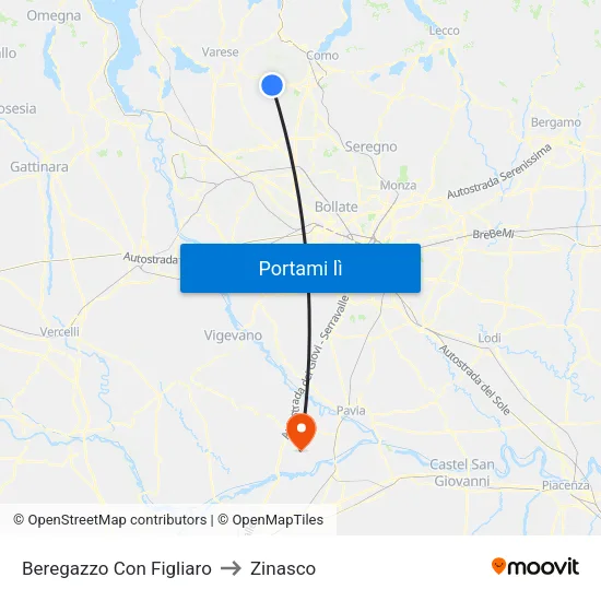 Beregazzo Con Figliaro to Zinasco map