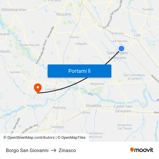 Borgo San Giovanni to Zinasco map