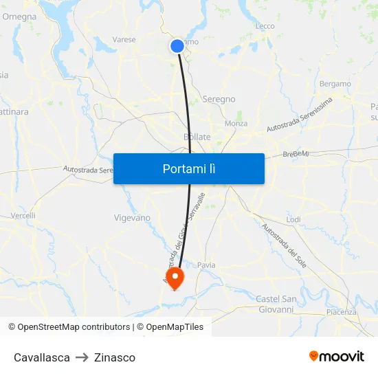 Cavallasca to Zinasco map