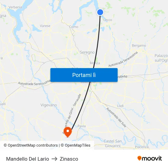 Mandello Del Lario to Zinasco map