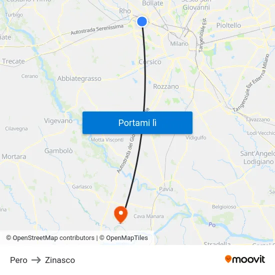 Pero to Zinasco map
