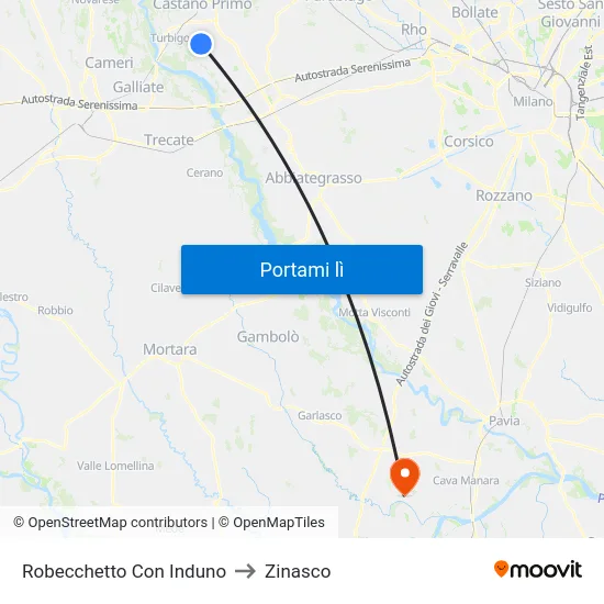 Robecchetto Con Induno to Zinasco map