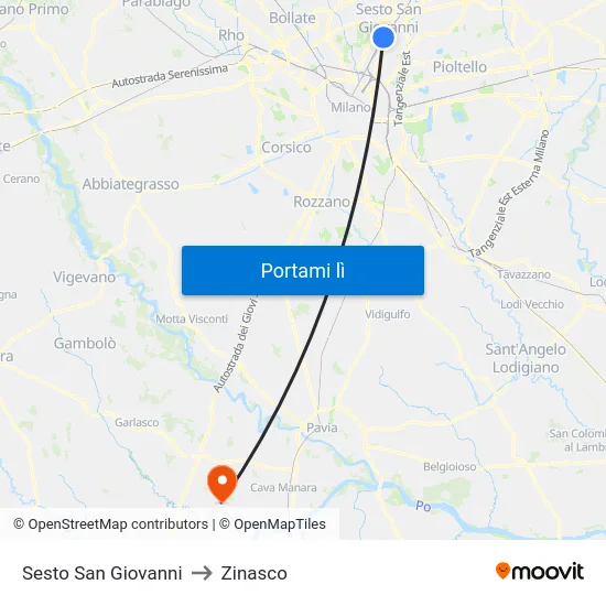 Sesto San Giovanni to Zinasco map