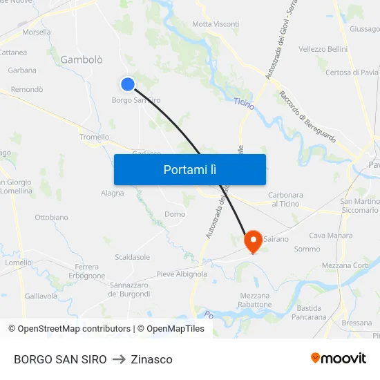 BORGO SAN SIRO to Zinasco map
