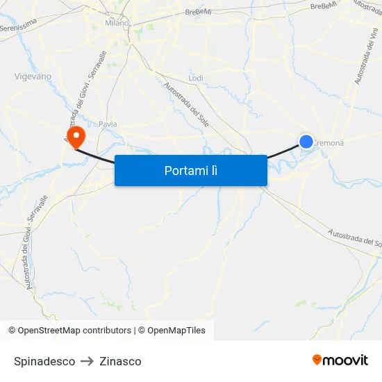 Spinadesco to Zinasco map