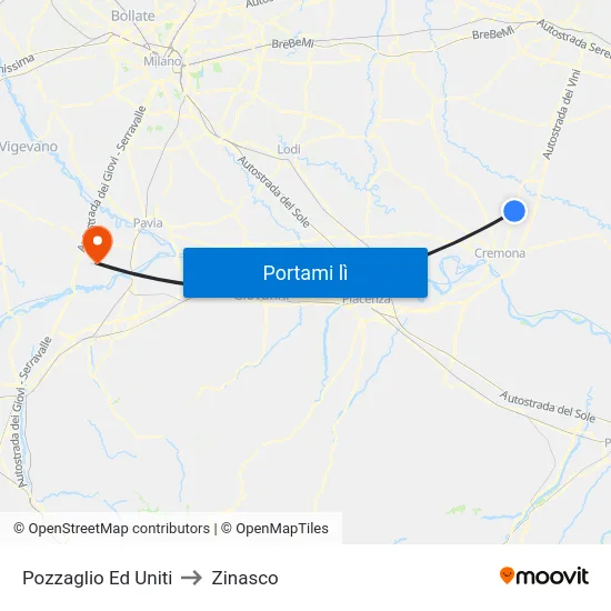 Pozzaglio Ed Uniti to Zinasco map