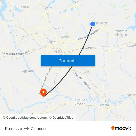 Presezzo to Zinasco map