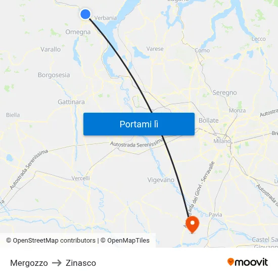 Mergozzo to Zinasco map
