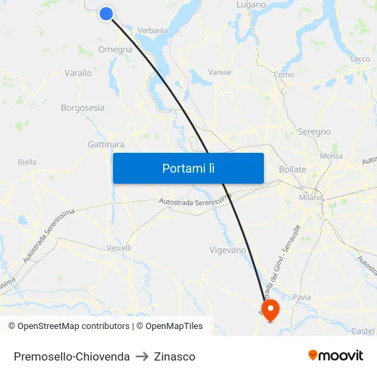 Premosello-Chiovenda to Zinasco map