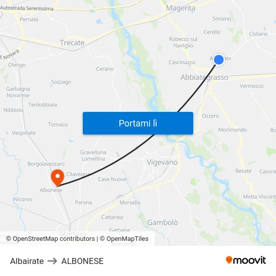 Albairate to ALBONESE map