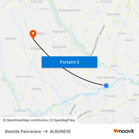 Bastida Pancarana to ALBONESE map
