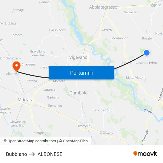 Bubbiano to ALBONESE map