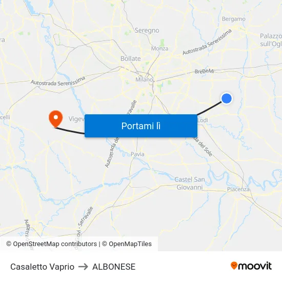 Casaletto Vaprio to ALBONESE map