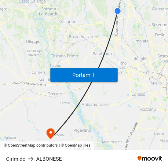 Cirimido to ALBONESE map
