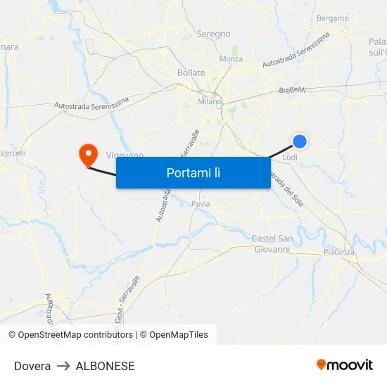 Dovera to ALBONESE map