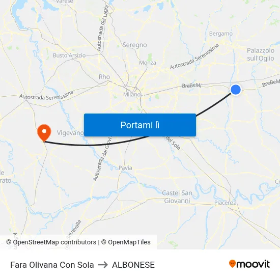 Fara Olivana Con Sola to ALBONESE map