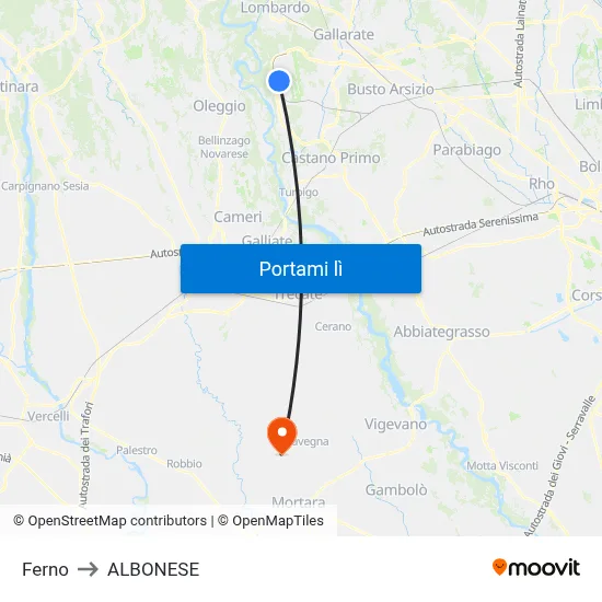 Ferno to ALBONESE map